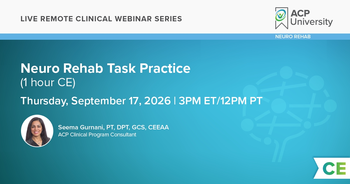 Neuro Rehab Task Practice - Webinar